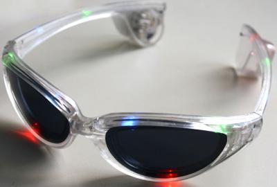 3 A Party Brille MULTI LED Disco brille Retro Partybrille transparent