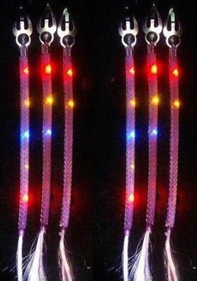 LED Haarsträhnen 20 cm 5 LEDs bunt Leucht -Haarsträhne Haarklemme multicolor