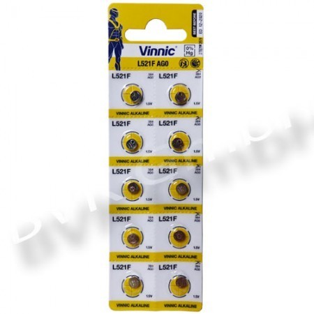 VINNIC AG0 1,5V Alkaline 10er Blister  L521 / 384 / 379 / SR521W / LR521 / LR521f