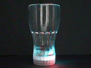 LED Cola BECHER blinkend Multicolor LED flashing mug 14 cm gross. light