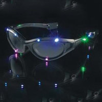 NEU 2023 Party Brille MULTI LED Disco SPACE Partybrille Schwarz black blinkt multicolor