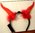 Blink LED Haarreifen Gedrehte Leucht Bock Hörner ROT 9 cm lang Devils Horns