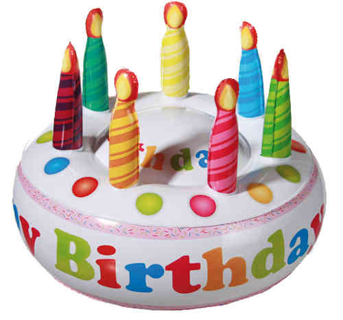 Aufblasbare Torte Geburtstags Torte Happy Birthday ca. 27 cm Geburtstagstorte