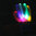 LED BLINK Leucht Handschuh LEUCHT FINGER JACK2SON weiss Multicolor komplett leuchtend