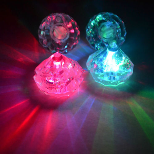 LED leucht Diamant 4x3 cm transparent 8 Leucht Programme wasserfest Klunker