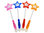 FeenStab Zauberstab  LED STAB STERN mit Schleife Blinkstab 41 cm 4 Farben Prinzess flash