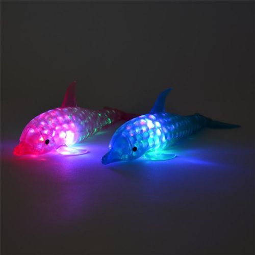 LED Stretch - Delfin gefüllt mit Wasserperlen leuchtend blinkend Ziehen, schütteln, quetschen