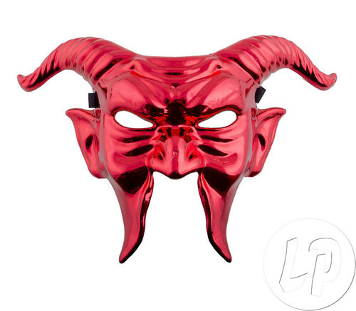 Masken Maske Halloween Karneval rot Teufel metallic NEU Faschingsmaske