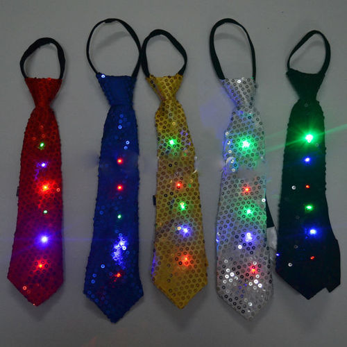 LED krawatte modisch Herren Bunter Pailletten design Schlips  für event party konzert
