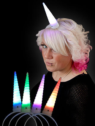 LED Haarreifen Leucht Blink Prinzessinnen EINHORN Unicorn Haar Reif blinky Haarreif
