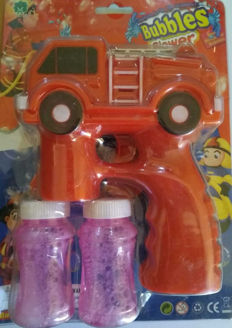 4x Seifenblasenpistole mit LED Seifenblasen Feuerwehr Bubble Gun Feuerwehrauto 