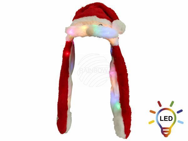 LED Weihnachtsmütze Nikolausmütze Mütze blinkend Birne Weihnachten Santa Claus 