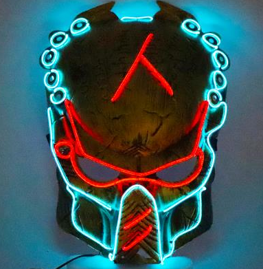 Hit der Saison ! Party Leuchtmaske  EL MASKE Bicolor Predator Elektro Lumineszens Schlauch