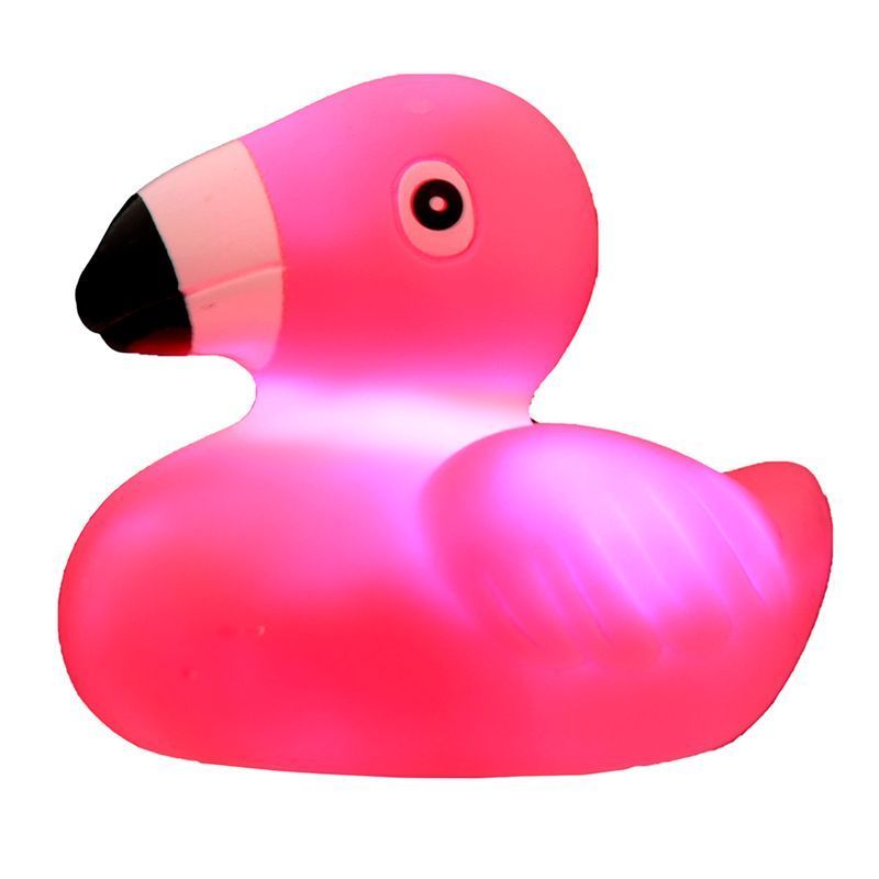 Badeente mit LED Farbwechsel Quietscheente Ente blinkt und leuchtet Bunt 