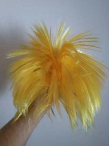 LED PERÜCKE Gelb Haare blinkend leuchtend Fasching Karneval bunt