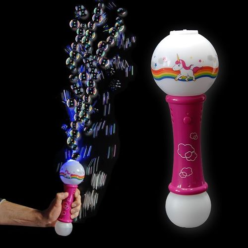 LED Seifen Blasen Stab Bubble Gun Einhorn - pink,  Meerjungfrau - türkis, mit Licht